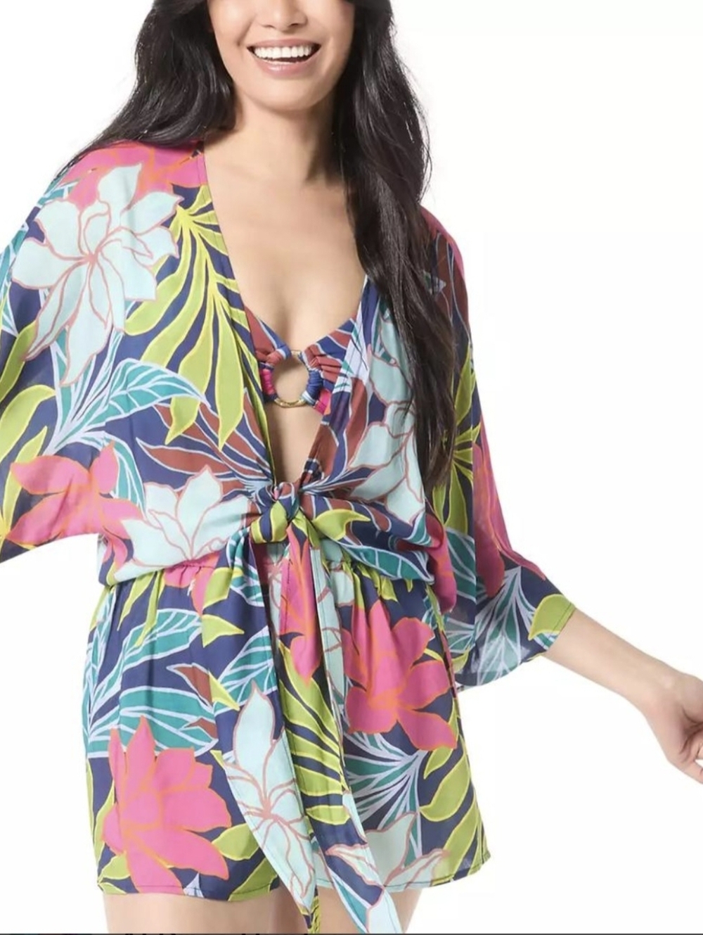 Vince Camuto Floral Romper/Cover-up